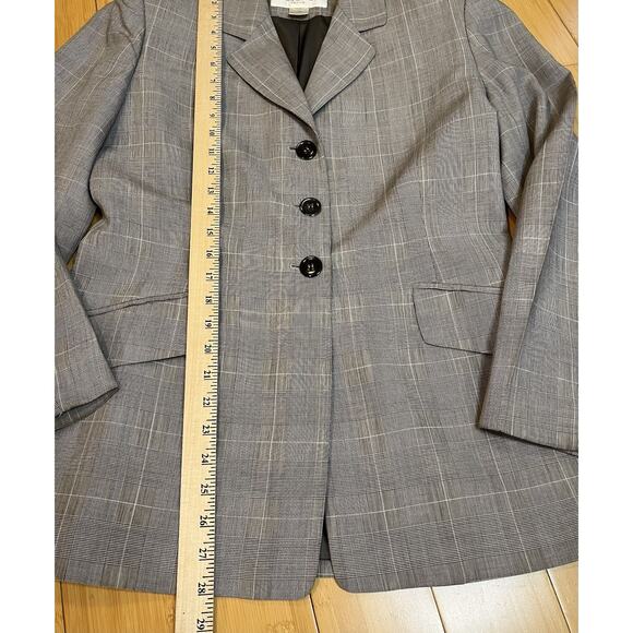 Jones New York Petite Gray Blazer Women's Size 8P Three Buttons, Lined - Picture 3 of 8